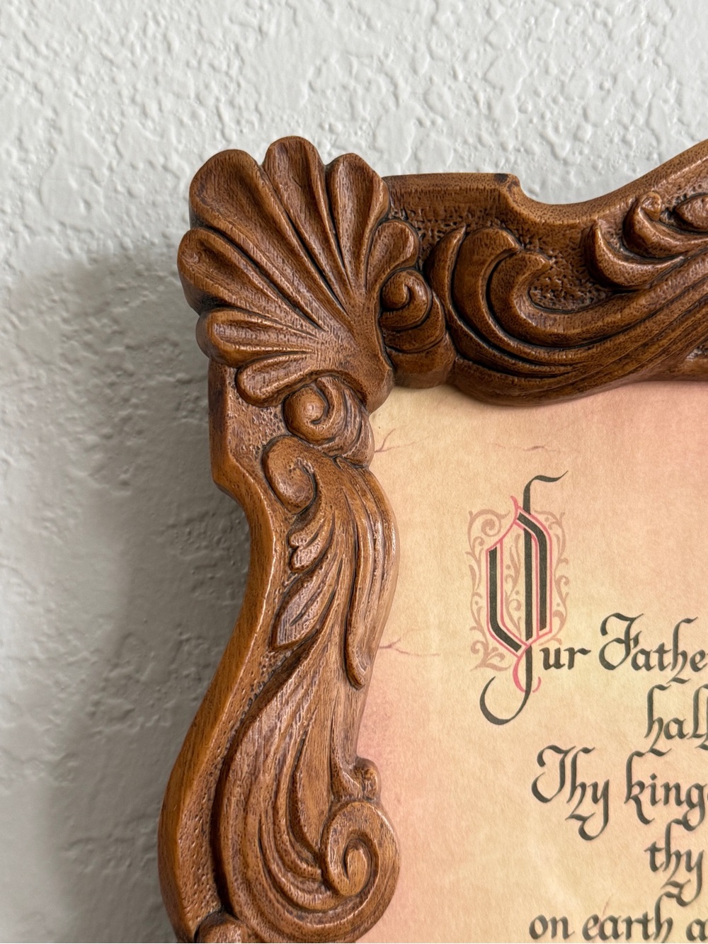Vintage Lords Prayer 3D Faux Wood Picture - Picture 7 of 13